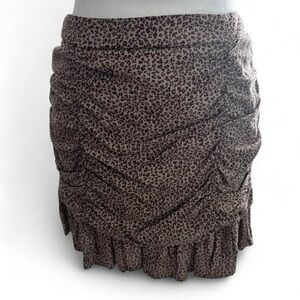 URBAN Romantics Brown Ruched Mini Skirt